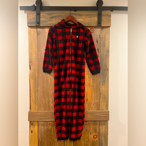 Hurley Plaid Winter One Piece Pajama 12 - Picture 1 of 6